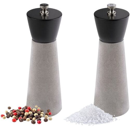 GGM Gastro (6 Stück) Salz- & Pfeffermühlen - ELEMENT - Beton - Höhe: 180mm - Grau