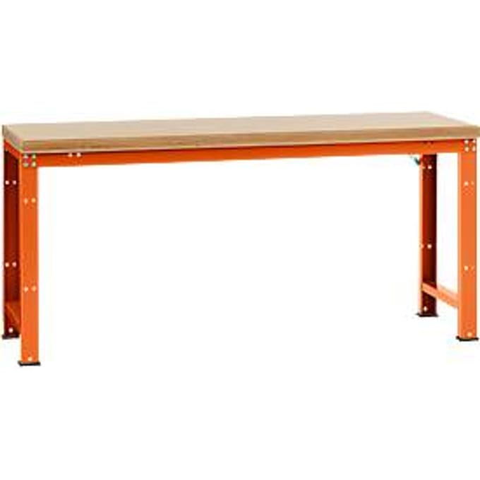 Manuflex werkbank Profi standaard, Tafelblad multiplex B 2000 x D 700, roodoranje