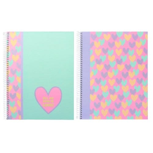 B'log hearts - schrift spiraal hardcover a4, geruit