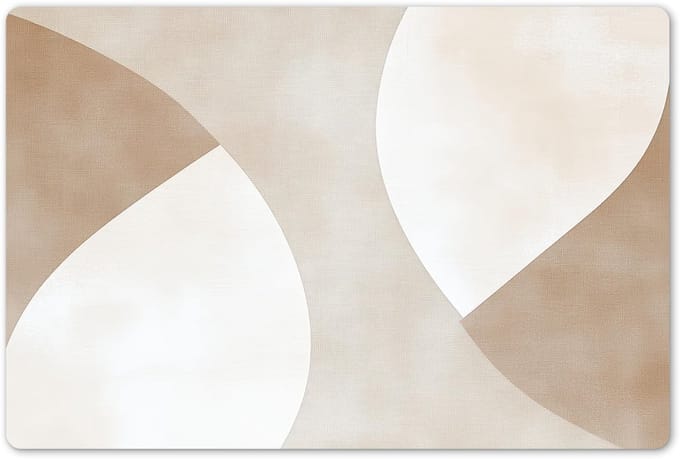 Dailygoods - 6 Stuks Afwasbare Placemats - Bruin Japandi - Vinyl Onderleggers