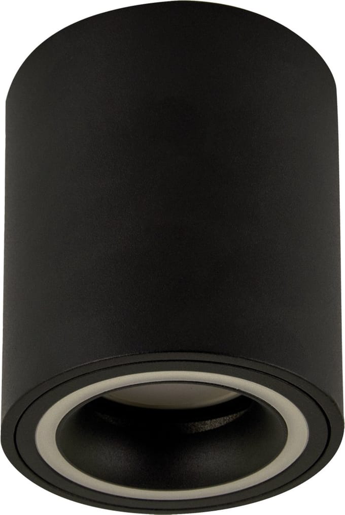 INDI C - Spot Armatuur GU10 - Opbouwspot - Rond - Zwart - Aluminium