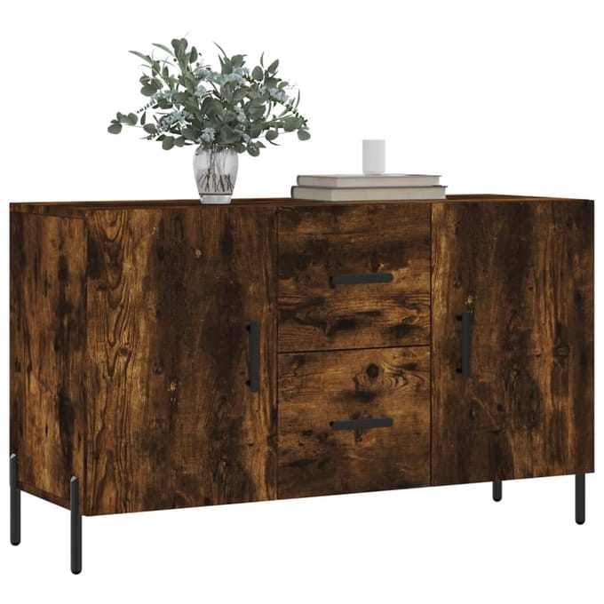 vidaXL - Dressoir - 100x36x60 - cm - bewerkt - hout - gerookt - eikenkleurig
