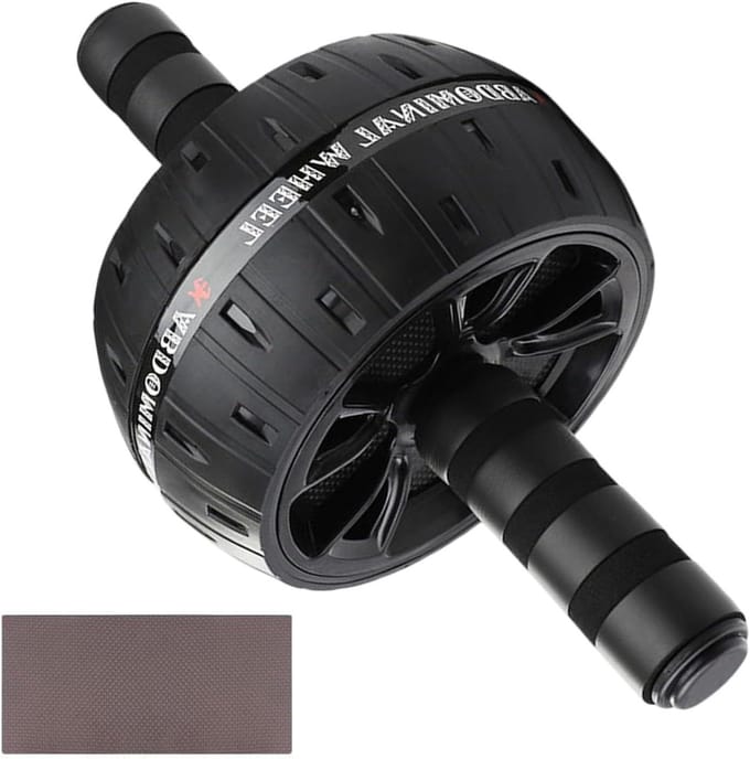 Buikspierwiel - Ab Wheel Trainer - Core Training - Stabiel Ontwerp - 21.7 x 20.7 x 13.9 cm - Zwart