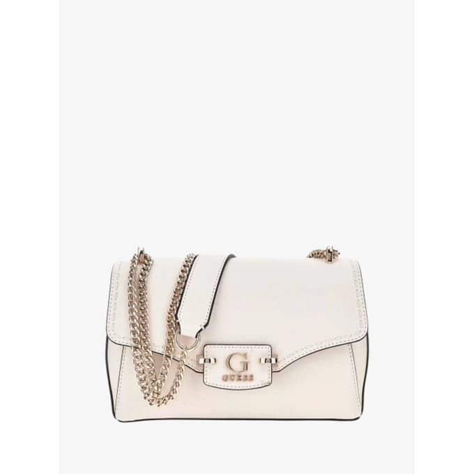 GUESS Schoudertas Nastra Convertible Xbody Flap Bag Cream White Crème