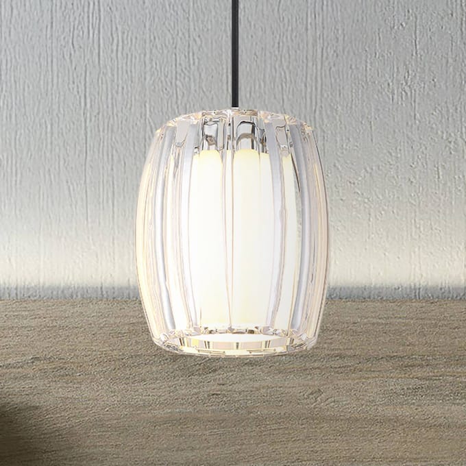 Globo Hanglamp Maribel, Ø 18 cm chroom/transparant, kunststof