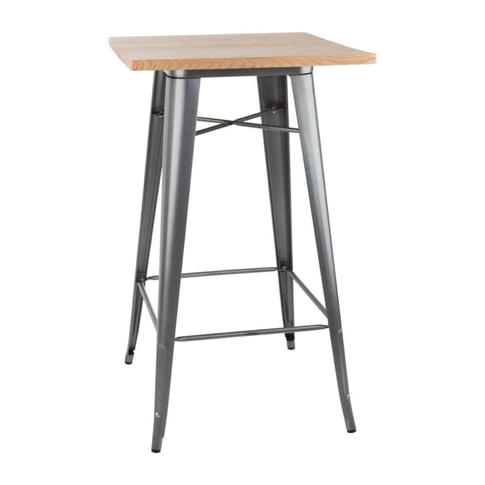 Bolero Bistro Bartafel Met Houten Blad Grijs - Bolero FB596