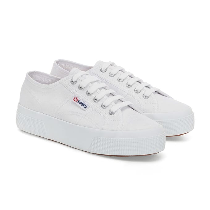 Superga Unisex 2740 Lace Up Platforms voor volwassenen (Wit)