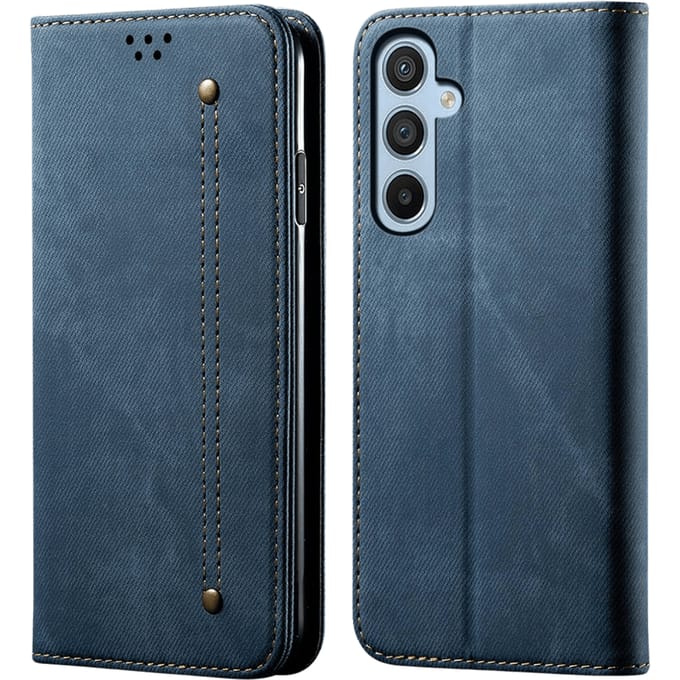 CaseBody Samsung Galaxy A55 5G Denim Bookcase Blauw