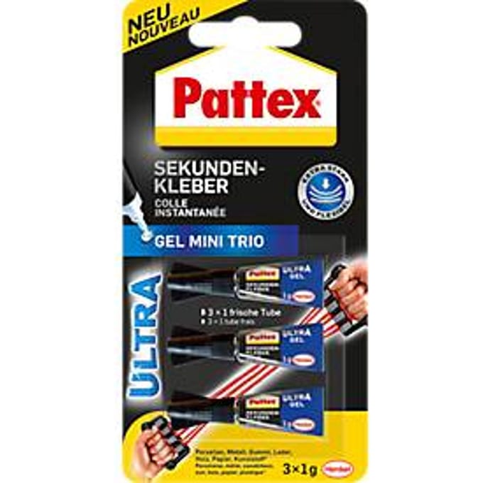 Pattex Superglue Ultra Mini Gel Trio – 3 Tubes van 1 g