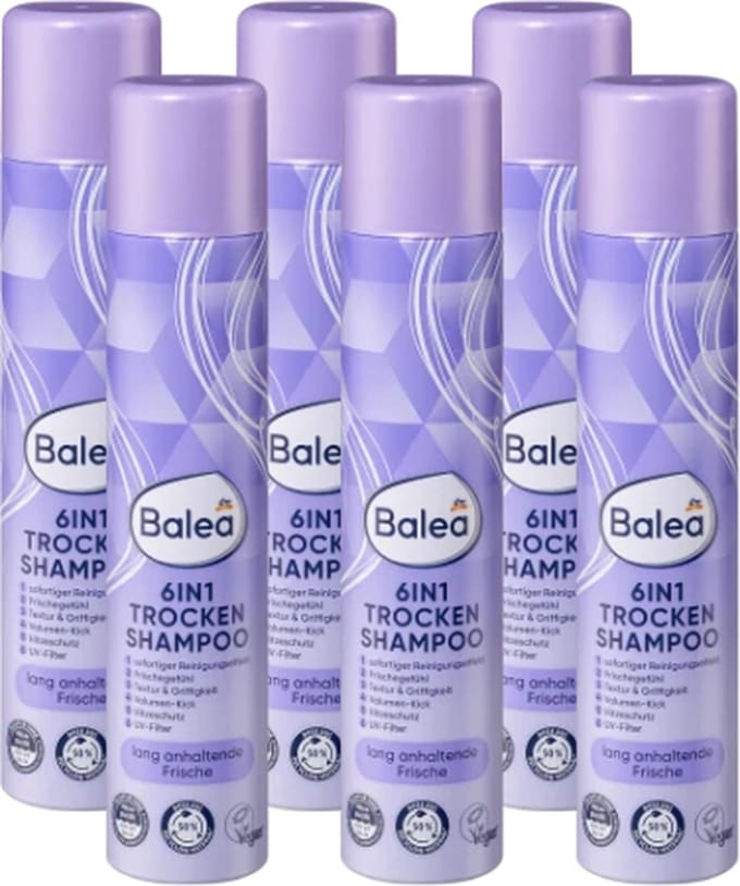 Balea Droogshampoo 6in1 - VOORDEELVERPAKKING | 6x200ml | Multifunctioneel