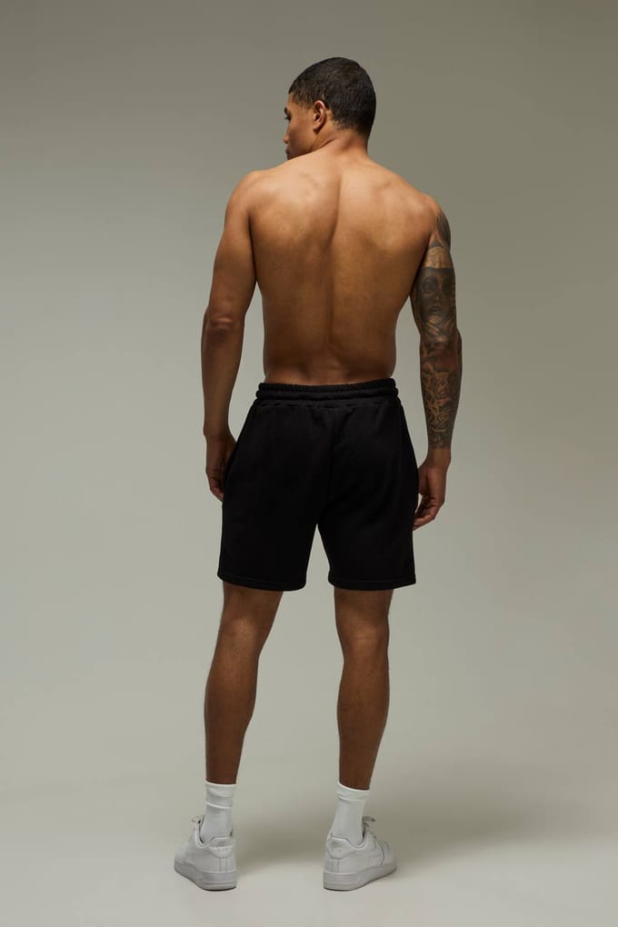 Men's Active Gym Loopback 5inch Shorts | Black | Size Medium
