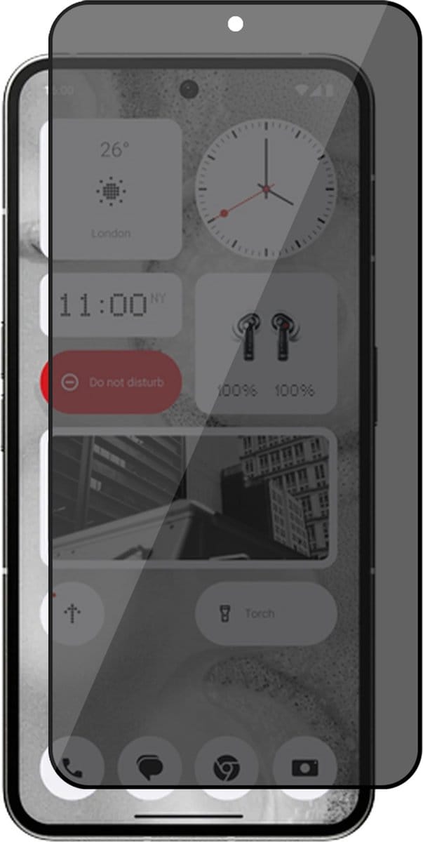 Privacy Screenprotector geschikt voor Nothing Phone 2 - Volledig Dekkend Glas Screen Protector
