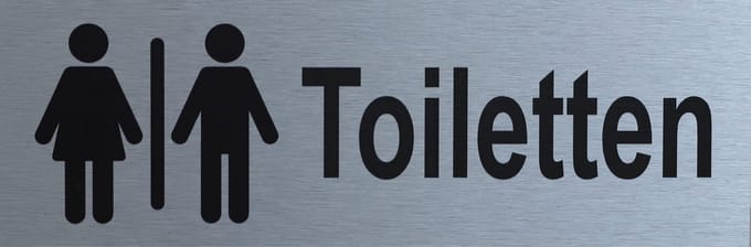 Aluminium-Plaat Toiletten - Deurbord - Infoplaat - 30 x 10 cm