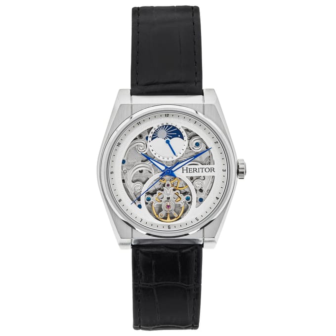 Heritor Automatic Daxton Skeleton Horloge - Zwart/Wit
