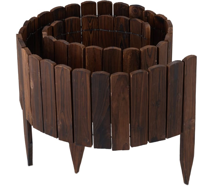 Borderrand - 200x30 cm - flexibel - hout - donkerbruin