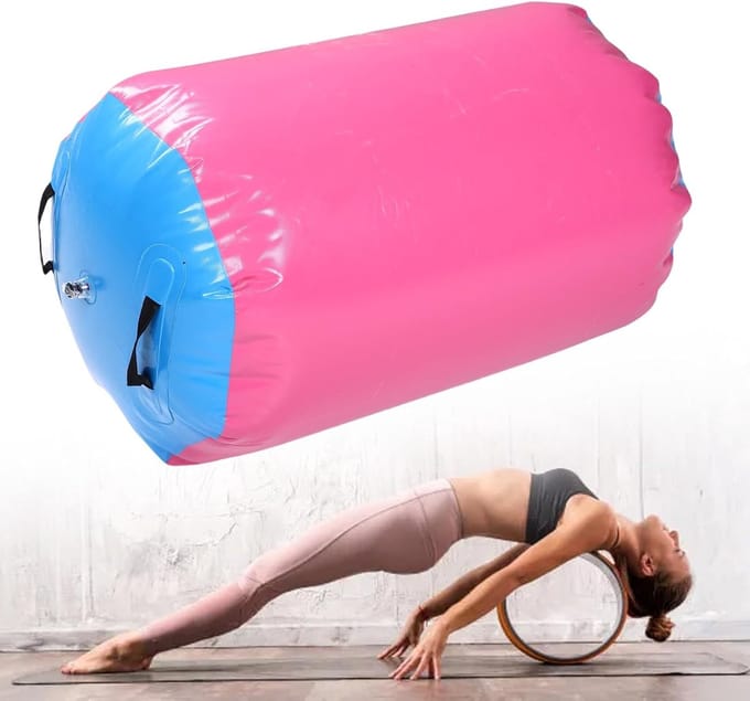 Gymnastiek Luchtroller - Opblaasbare Tuimelroller - Gymnastiek Training - Verstelbare Hardheid - 50 Cm Diameter
