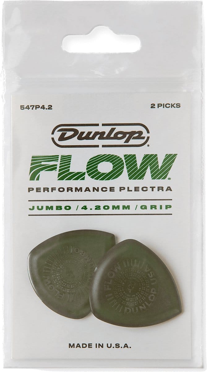 Jim Dunlop Flow - Plectrums - Jumbo Grip - Ultex 4,20 mm - Player's Pack 2 Stuks