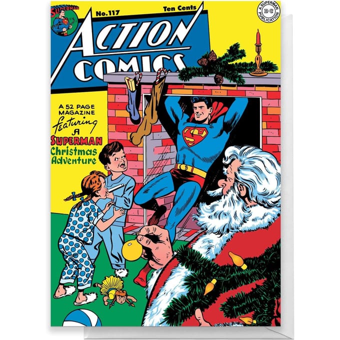 Superman Christmas Greetings Card - Large Card