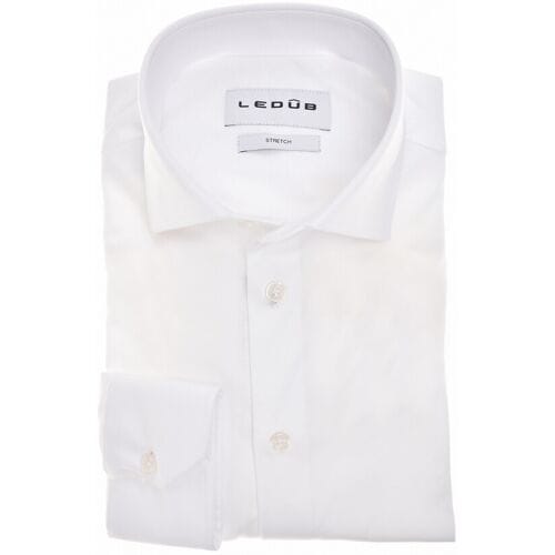Ledûb Overhemd Solid Color Cotton Jersey Wit / male