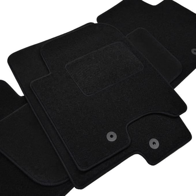 Tapis de sol - SSangYong - Rexton 7 - Velours noir - 6 pièces - Antidérapant et imperméable