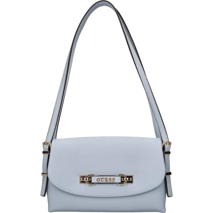 GUESS schoudertas Lefia Flap Shoulder Bag Misty Blue Lichtblauw