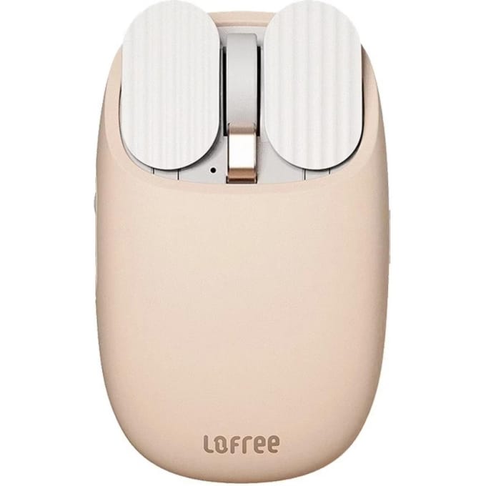 Lofree Wavy Chips Bluetooth-muis – Dual-modusverbinding (Bluetooth / 2.4G), DPI-instelbaar in 5 niveaus, 800 mAh batterij, Milk Tea-kleur, EP115
