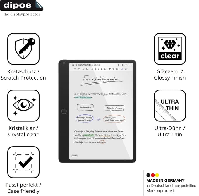 dipos – 2x Beschermfolie geschikt voor TCL Note A1 NXTPaper | Krasbestendige & heldere Screenprotector Ultra-Thin