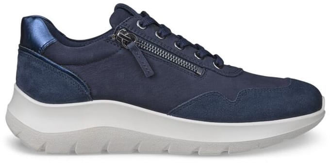 Ecco Valerie Side Zip Sneakers blauw Nubuck - Maat 38