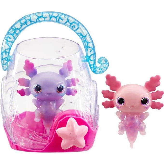 Animagic - GOLIATH - Pack double Axolotl - Aquarium a bulles - Rose / Violet - Des 4 ans