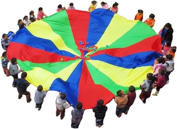 Kinderen Parachute - Spel Parachute - Buiten Spelen - Duurzaam Polyester - 2 Meter Diameter - Multicolor
