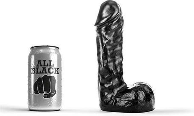 All Black - Realistische Dildo - 19 x 4,5 cm - Zwart