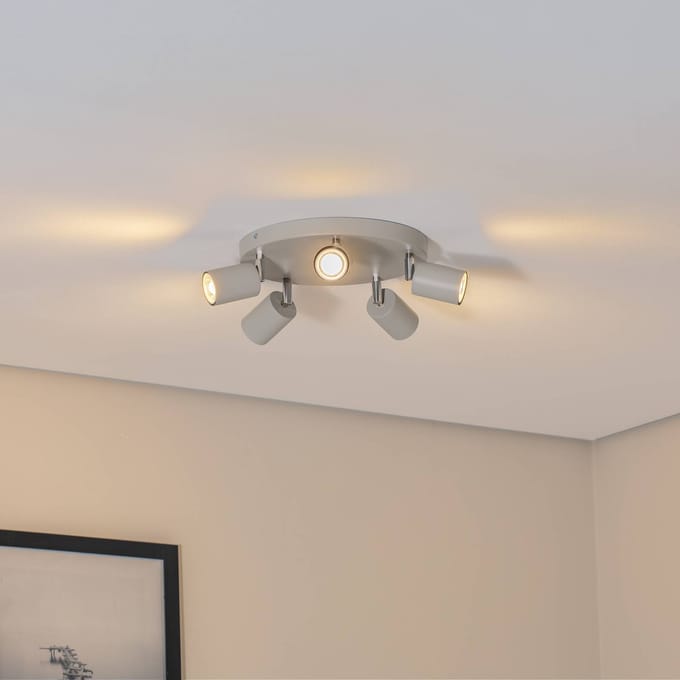 Luminex Plafondspot Fun, grijs, Ø 30 cm, verstelbaar, GU10