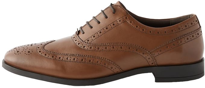 Next - Heren - Leren Oxford-brogues met brede pasvorm - Bruin