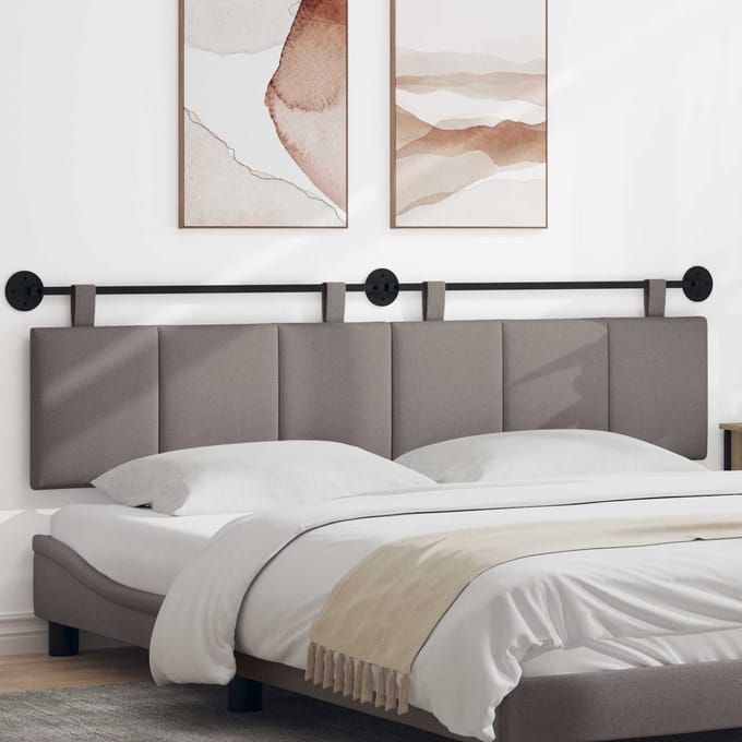vidaXL - Hangend - hoofdbord - Taupe - Fluweel