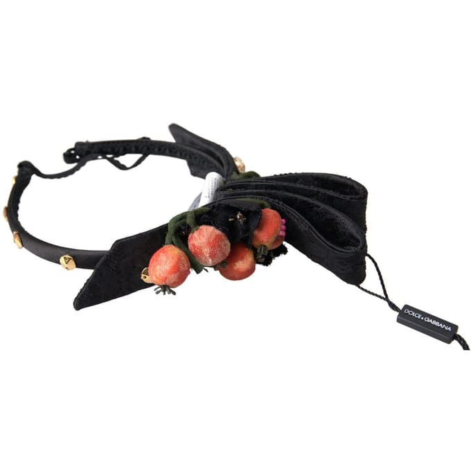 Zwart met een multicolor vijgenfruit kristallen tiara diadeem haarband