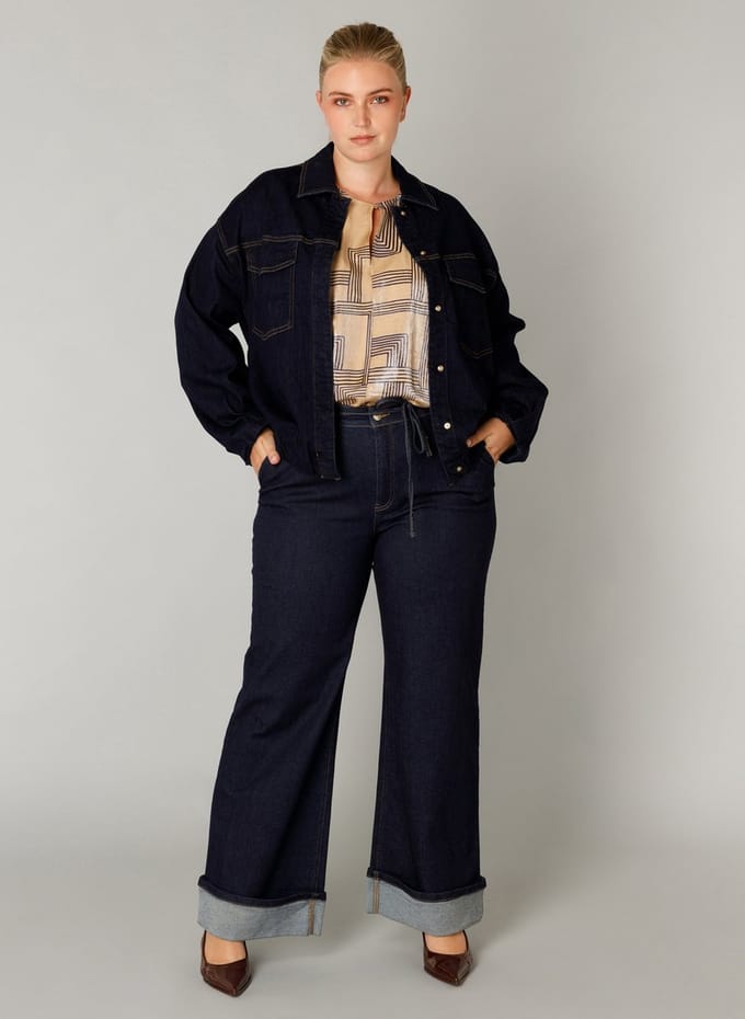 YEST CURVE YCFernan Cover ups - Denim Dark Rinse - maat 1(48)