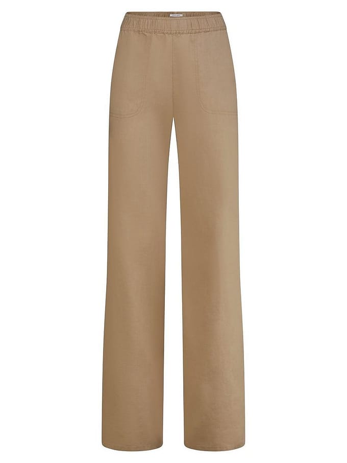 Comfortbroek pasvorm Cornelia 100% linnen Van Peter Hahn bruin