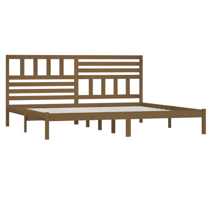 vidaXL - Bedframe - massief - grenenhout - honingbruin - 200x200 - cm