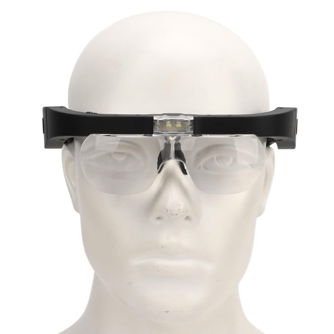 Hoofdband Vergrootglas Verstelbaar LED Wit Licht 4 Verwisselbare Lenzen Hoofdmontage Vergrootglas