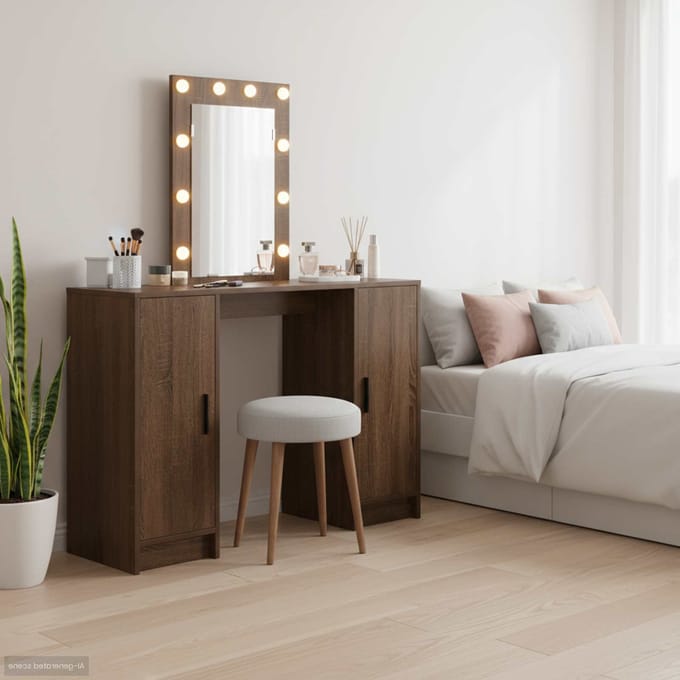 vidaXL - Kaptafel - Bruin - 102 - x - 33 - x - 135 - cm - Bewerkt - hout