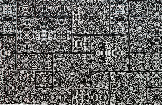 WOOOD Exclusive Renna Vloerkleed - Zwart/Wit - 1x155x230