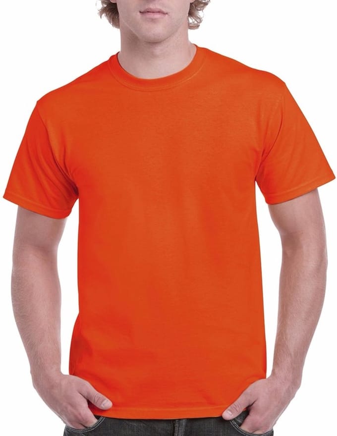T-shirts oranje - heren - zware 200gr kwaliteit - basic shirts - katoen - korte mouwen - comfort pasvorm M