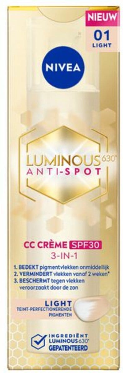 NIVEA - Luminous630 CC Cream SPF 30 Light - 3 x 40 ml - Voordeelverpakking