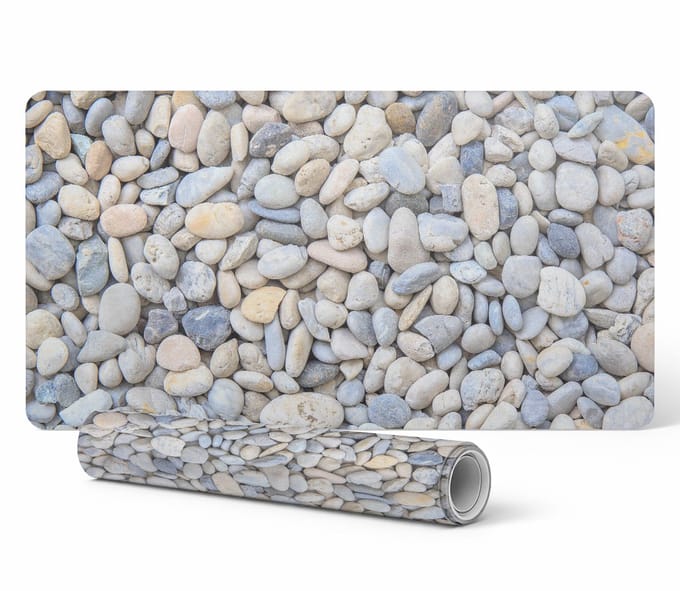 Antislip beschermmat voor op het bureau met strandstenenpatroon 90x45 cm
