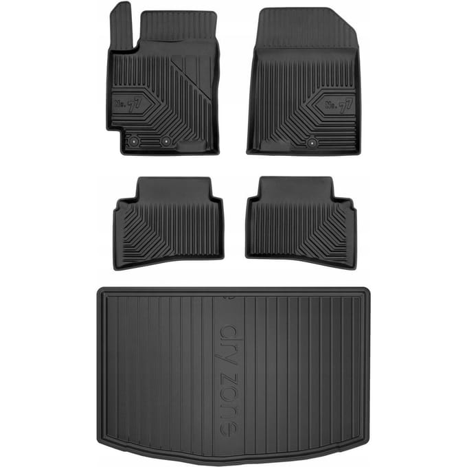 FROGUM PROLINE – Rubber vloermatten + kofferbakmat set – Kia Rio IV Hatchback 2017-2020 – TPE, geurloos