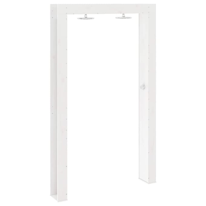 vidaXL Buitendouche 226 cm Massief grenenhout en roestvrij staal Wit