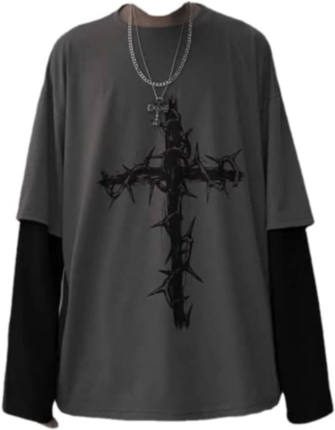 Gothic Langermige T-shirt voor Alternatieve Mode