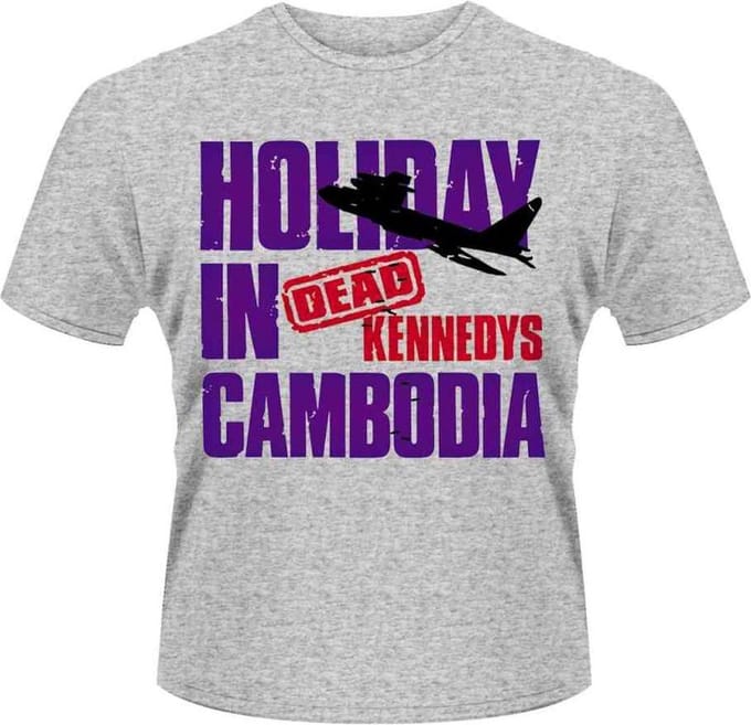 Dead Kennedys Heren Tshirt -S- Holiday In Cambodia 2 Grijs