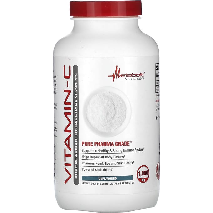 Metabolic Nutrition, Vitamine C, zonder smaak, 1.000 mg, 300 g (10,58 oz)