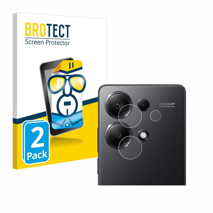 BROTECT - Screenprotector voor Xiaomi Redmi Note 13 Pro 4G (ALLEEN Camera Lens) - Folie Beschermfolie transparant 2 Stuks